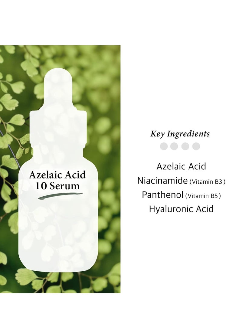 Azelaic Acid 10% Facial Serum with Niacinamide - Fast Rosacea Skin Care Product + Reduce Cystic Acne Scar + Redness Relief Face + Pimple Pigmentation Blackhead, 1 Fl Oz (30ml)