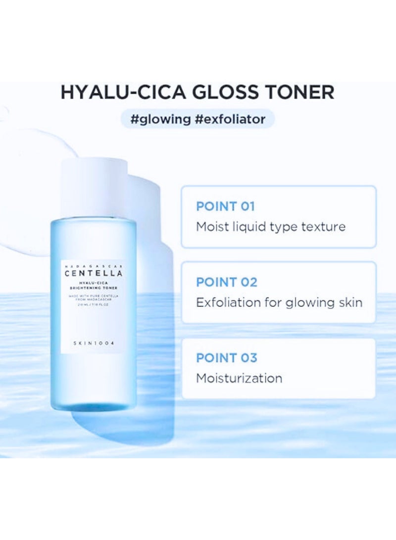 Hydrating And Refreshing Toner With Hyaluronic Acid, Cica, And Niacinamide – Multi-Care Solution For Brightening And Hydration – 210 Ml