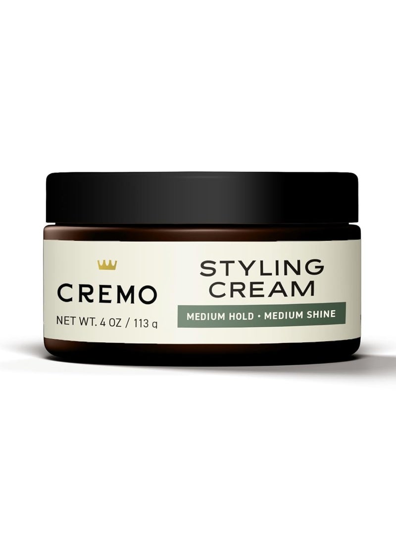 Cremo Hair Styling Cream, Barber Grade, Medium Hold, Medium Shine Hair Products, 4 Oz