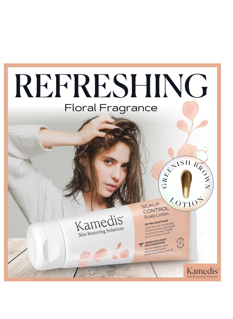 KAMEDIS Moisturizer Scalp Leave-On Botanical Lotion. For Dandruff, Dry, Itchy, Flaky, Seborrheic Dermatitis, Psoriasis and Sensitive Scalp Skin. Over-Night Head Mask, Parabens Free. 3.38 Fl Oz.