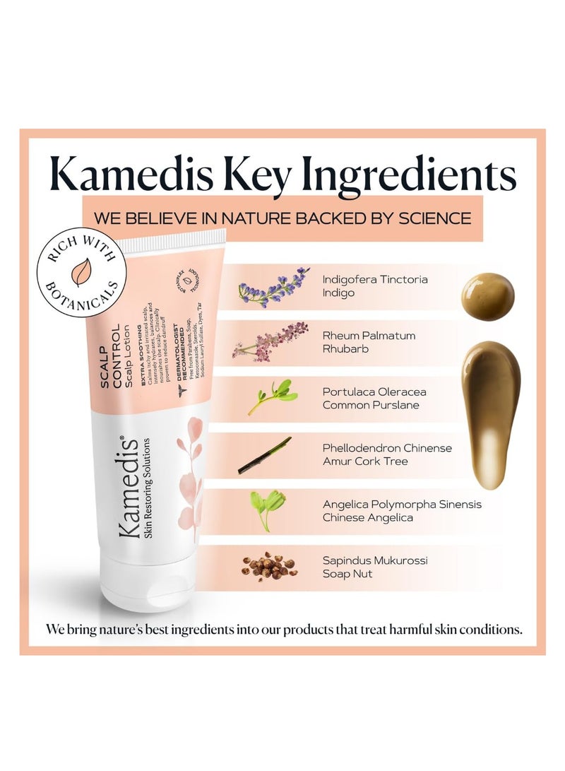 KAMEDIS Moisturizer Scalp Leave-On Botanical Lotion. For Dandruff, Dry, Itchy, Flaky, Seborrheic Dermatitis, Psoriasis and Sensitive Scalp Skin. Over-Night Head Mask, Parabens Free. 3.38 Fl Oz.