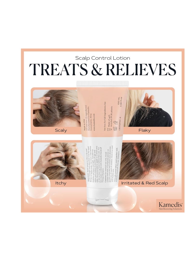 KAMEDIS Moisturizer Scalp Leave-On Botanical Lotion. For Dandruff, Dry, Itchy, Flaky, Seborrheic Dermatitis, Psoriasis and Sensitive Scalp Skin. Over-Night Head Mask, Parabens Free. 3.38 Fl Oz.