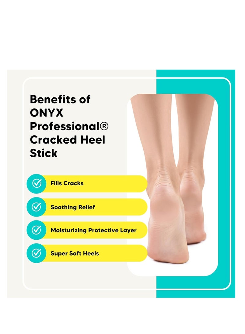 Onyx Professional Cracked Heel Repair Balm Stick for Dry Cracked Feet Treatment, Moisturizing Heel Balm Rolls On So No Mess Like Foot Cream or Foot Lotion, Rescues Cracked Feet, Coconut Scent