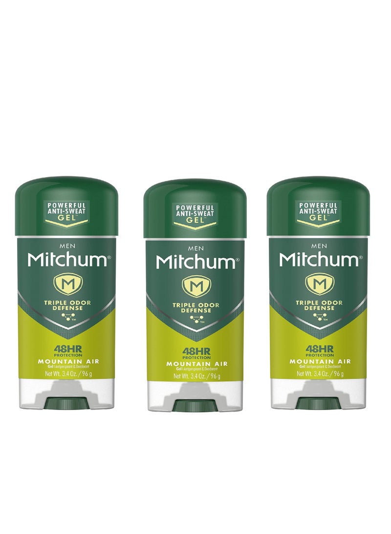 Mitchum Advanced Gel Anti-Perspirant & Deodorant, Mountain Air 3.4 oz (Pack of 3)