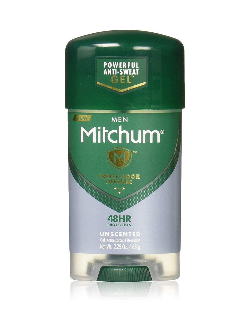 Mitchum Clear Gel Anti-Perspirant & Deodorant, Unscented for Men, 2.25 Oz (3 Pack)