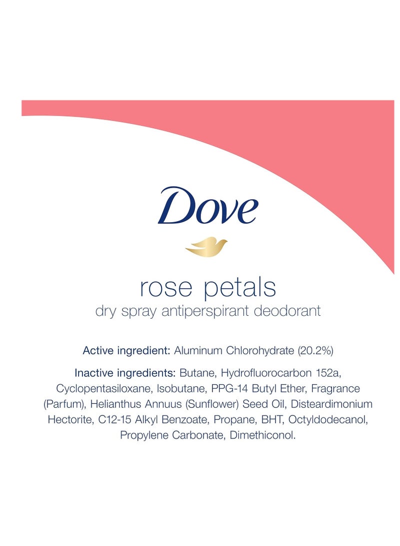 Dove Antiperspirant Deodorant Rose Petals, 3.8 Oz, Pack of 3