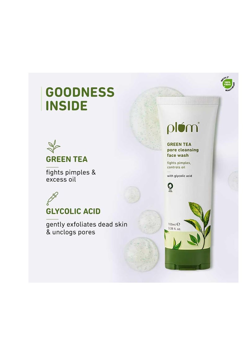 Plum Green Tea Pore Cleansing Face Wash Oily Skin Face Wash For Women & Men, 100 ml, 3.38 oz