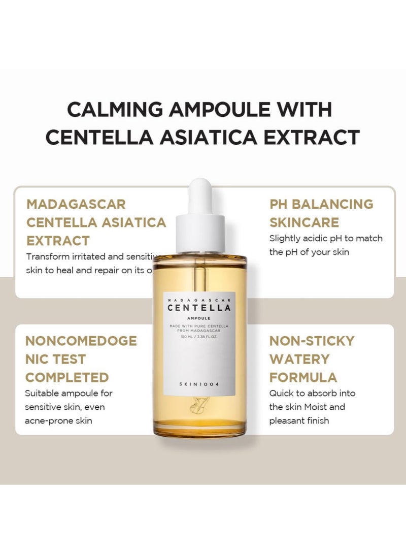 Madagascar Centella Quick Calming Pad (70Ea), Ampoule Serum 200Ml With Cleansing Foam Ampoule 125Ml - Complete Skincare Set For Calming, Cleansing, And Refreshing