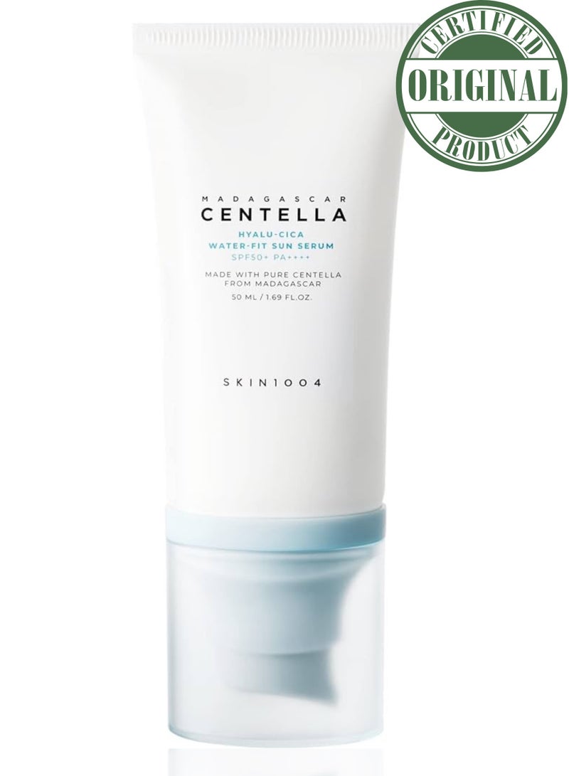 Hyalu Cica Water-Fit Sun Serum For Long-Lasting Protection With Centella Madagascar Extract – No White Cast – Suitable For Dry And Oily Skin – 50Ml