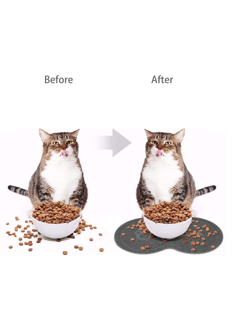 Silicone Pet Feeding Mat, Feeding Bowl Mat Waterproof Non-slip Pet Food PVC Mat for Cats and Dogs