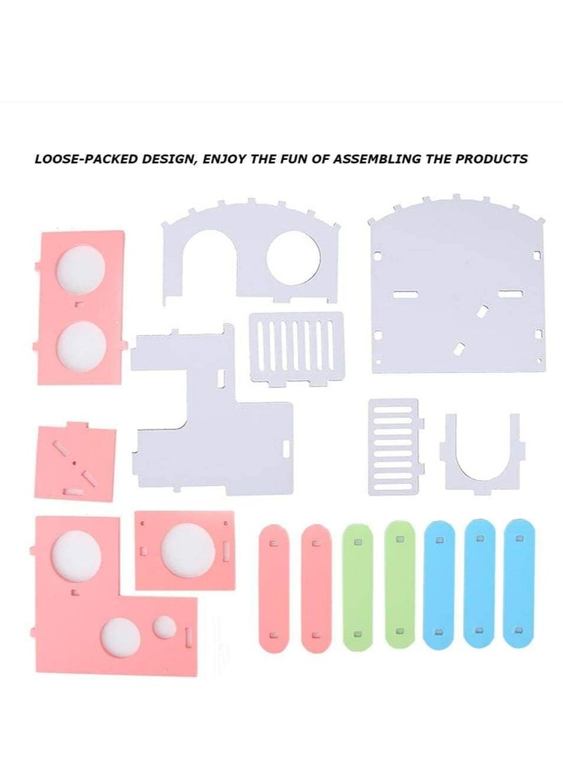 SYOSI Wooden Hamster House, Hamster Hideout House with Stair Exercise Toys, Small Animal Pet Play House, Dual-layer Hamster Villa with Hamster Ladder (Pink)