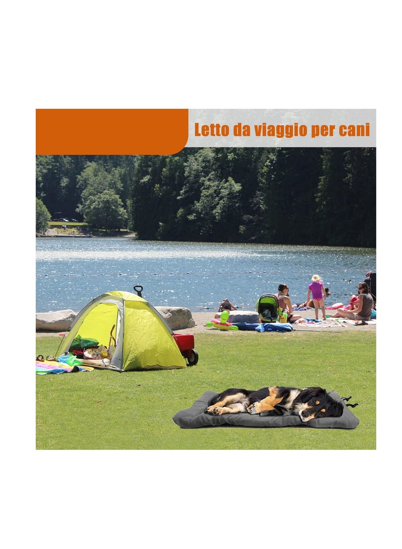 Outdoor Dog Bed, 35”x24“ Portable Camping Travel Dog Bed, Soft, Comfortable, Waterproof, Non-Slip, Machine Washable Easy to Clean Pet Mat for Small, Medium and Large Dog and Cat, Grey