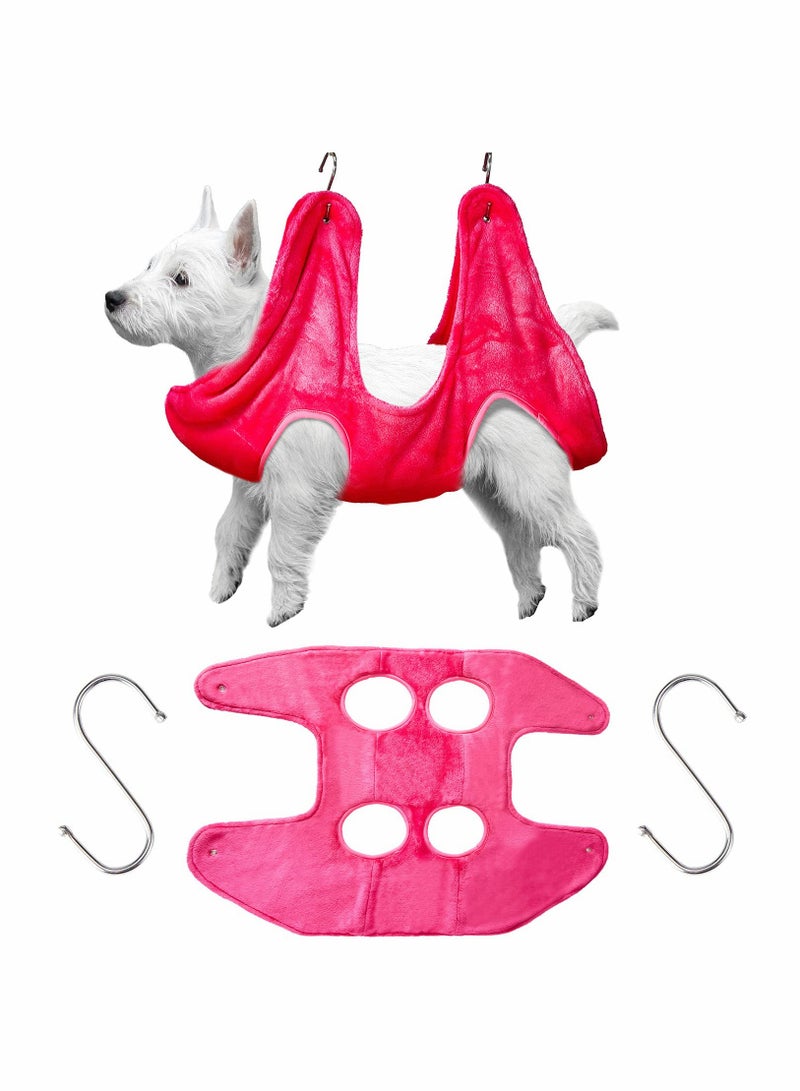 Soft and Breathable Pet Hammock for Dogs and Cats, Multi-Functional Grooming Harness and Restraint Bag, Ideal for Nail Trimming, Bathing, and Washing with Comfortable Pet Bath Towel.