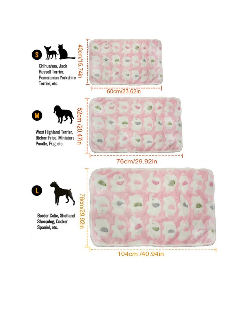 3 Pack Dog Blankets, Ultra Soft Elephant Pattern Pet Blanket, Cozy Flannel Throw for Small Dogs and Cats (23