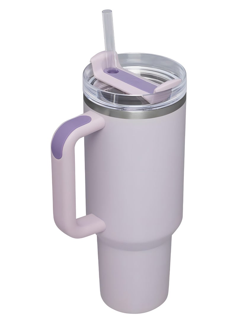 Quencher H2.0 FlowState Stainless Steel Vacuum Insulated Tumbler with Lid and Straw for Water, Iced Tea or Coffee (Orchid, 40 OZ)