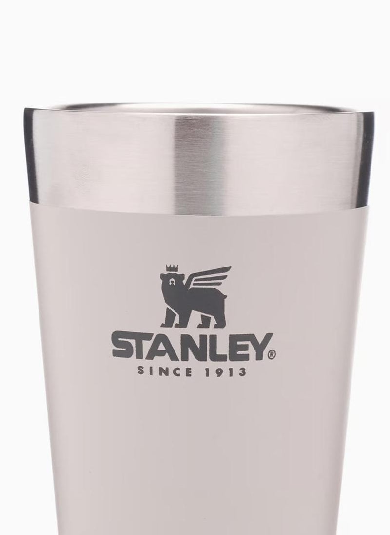 Stanley Adventure Stacking Beer Pint 0.47L / 16OZ Ashâ€“ Keeps Beer Cold for 4 Hours | Stainless Steel Beer Pint | Stacks Infinitely | Double Wall Vacuum Insulation | Dishwasher Safe