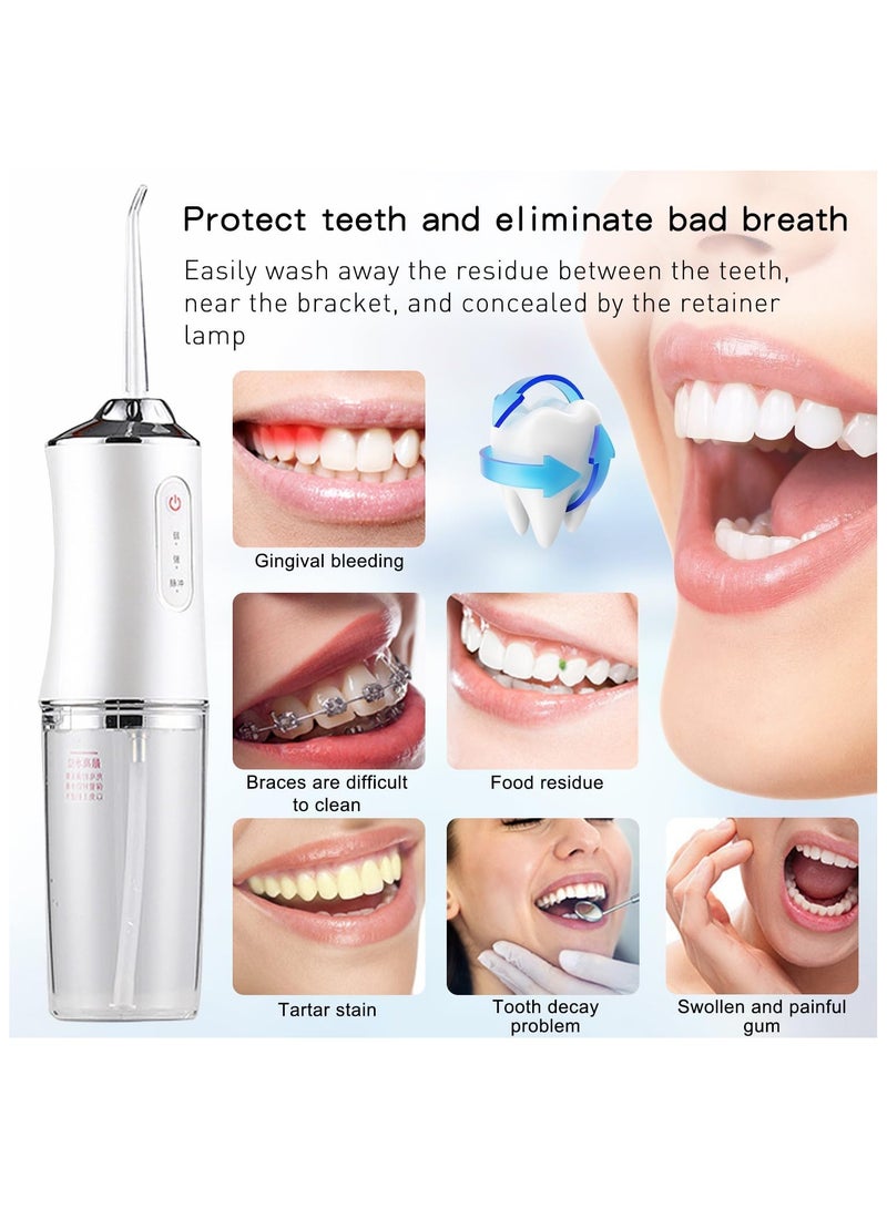 Water Flosser Electric Teeth Cleaning Dental Irrigator Cordless USB Rechargeable 3 Cleaning Modes Home Dental Care