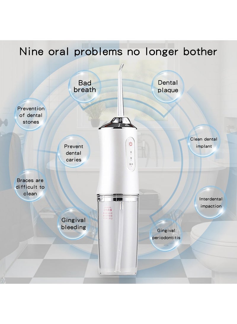 Water Flosser Electric Teeth Cleaning Dental Irrigator Cordless USB Rechargeable 3 Cleaning Modes Home Dental Care