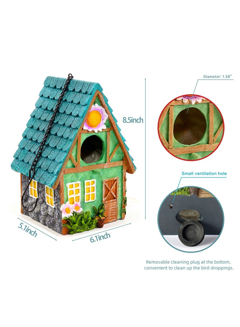 Colorful Wooden Bird House, Cute Hanging Nest for Garden and Home Decor, Perfect Gift for Bird Lovers