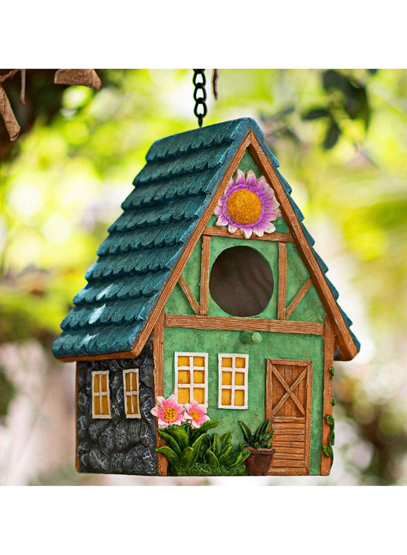 Colorful Wooden Bird House, Cute Hanging Nest for Garden and Home Decor, Perfect Gift for Bird Lovers