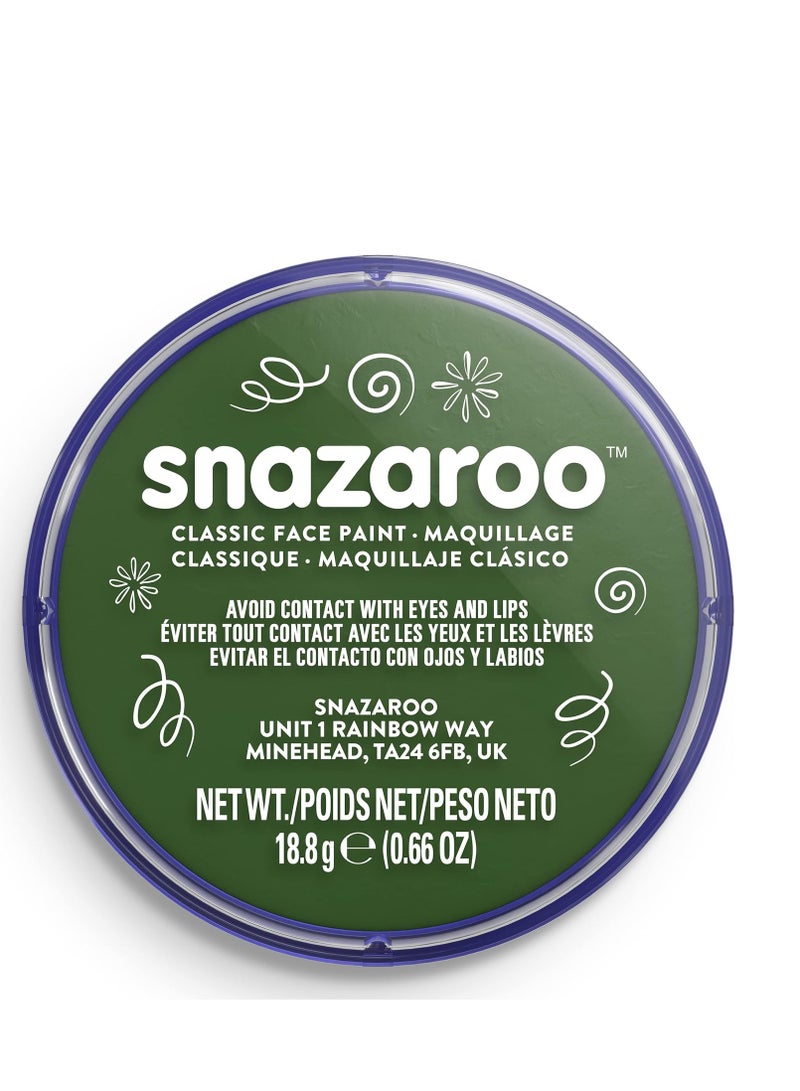 Snazaroo Classic Face and Body Paint, 18.8g (0.66-oz) Pot, Dark Green