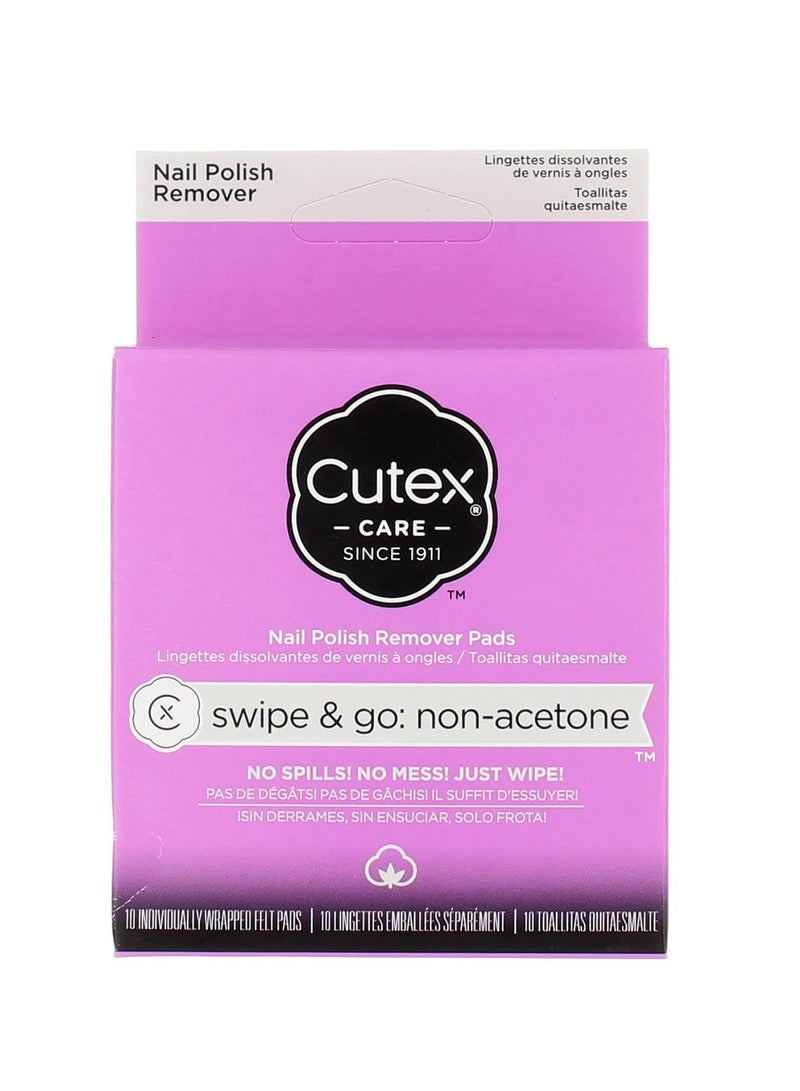 Cutex Care Swipe & Go Non-Acetone Nail Polish Remover Pads 10ct