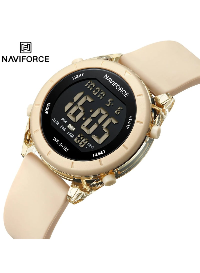 New Naviforce Watch NF-7108 Women's Fashion Watch, Stylish Digits Watch with Silicon Strap for Women