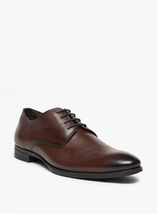 Solid Derby Shoes with Lace-Up Closure