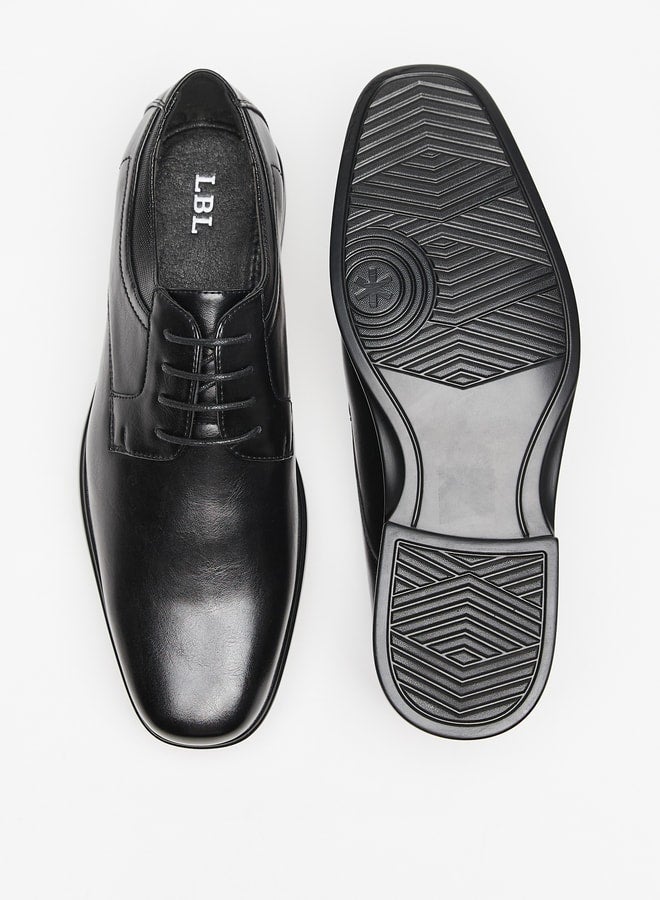 Solid Derby Shoes with Lace-Up Closure