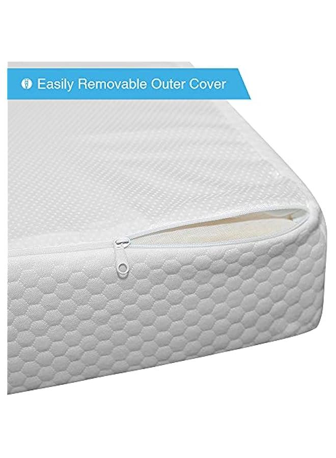 Cot Mattresses, 130 x 70 x 8cm Crib Mattress with Extra Thick Memory Foam & Removable Washable Cover, Breathable, Anti Allergenic and Water Resistant Toddler Bed Mattress