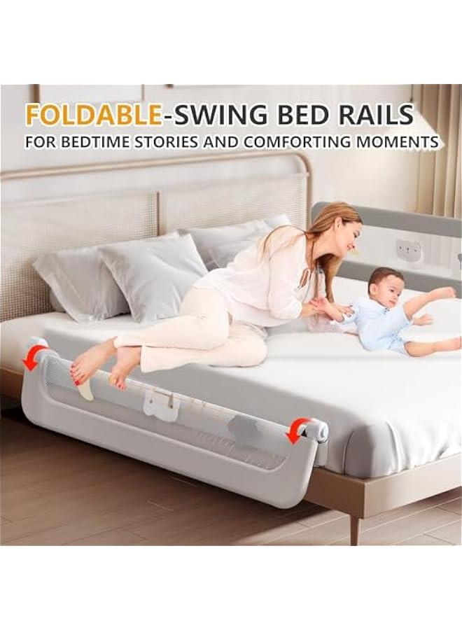 Foldable Toddler Bed Rails - Kids Guard Bumper for Crib Safe Bed Side Rail for Twin Queen King Full Size Beds (200cm)