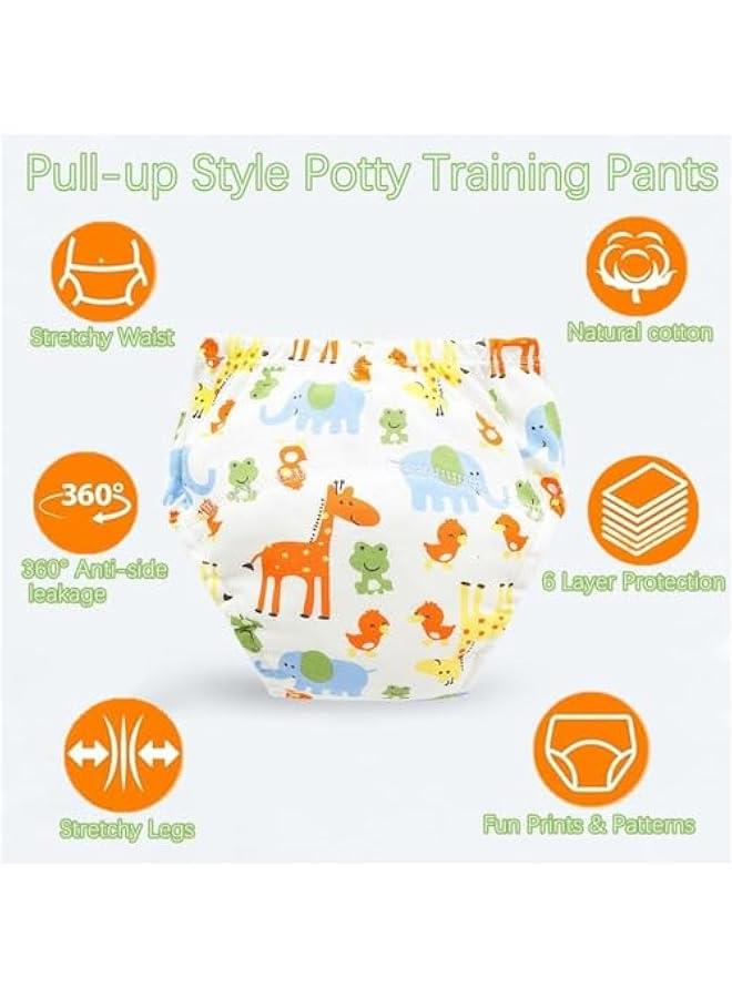 6-Layers Breathable Cotton Reusable Training Pants, 12 - 19Kg (0 - 4 Years Old), 6 Pieces