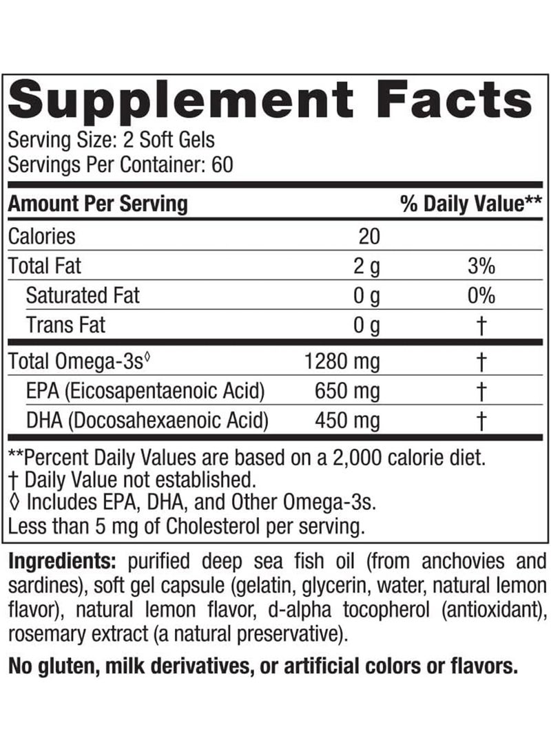 Ultimate Omega Lemon 1000 Mg 120 Soft Gels