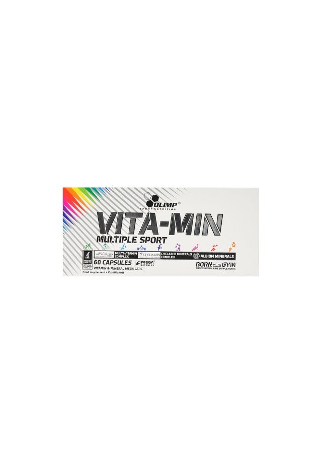 Vita-Min Multiple Sport, Vitamin And Mineral Mega Caps, 60 Capsules