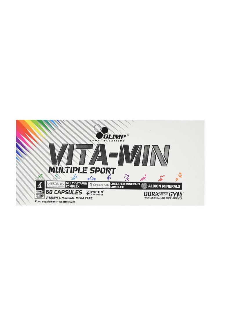 Vita-Min Multiple Sport, Vitamin And Mineral Mega Caps, 60 Capsules