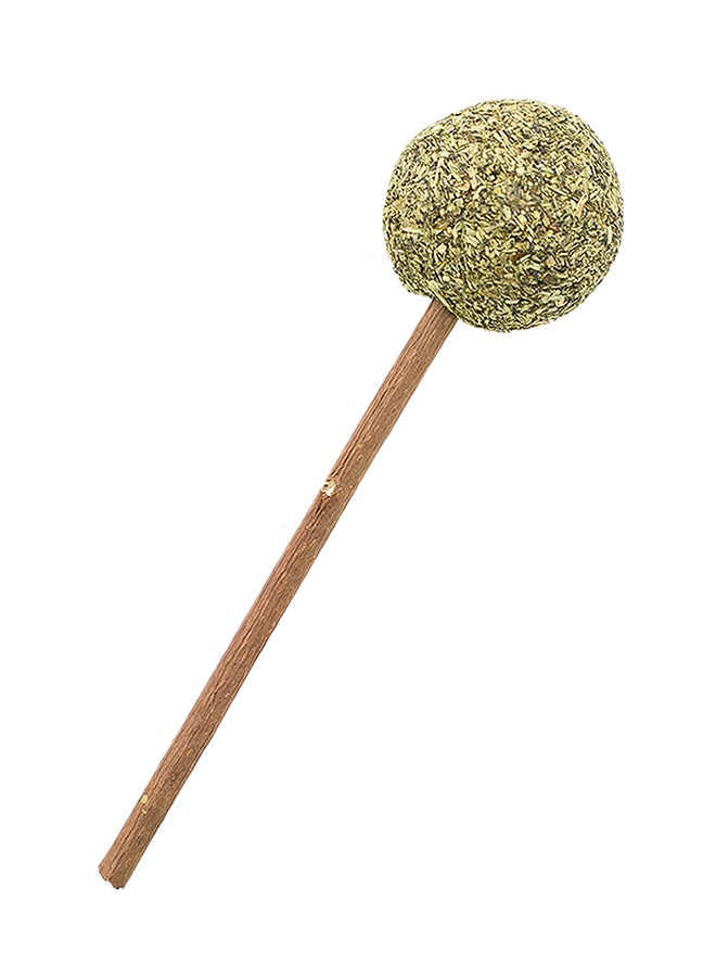 Ball Catnip Stick Chew Toy Green/Brown 15grams