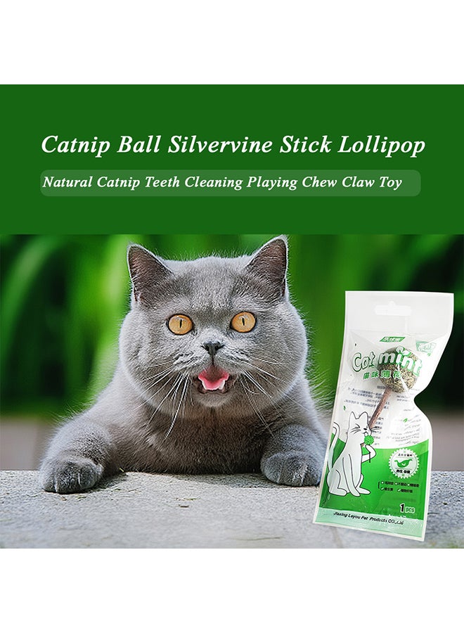 Ball Catnip Stick Chew Toy Green/Brown 15grams