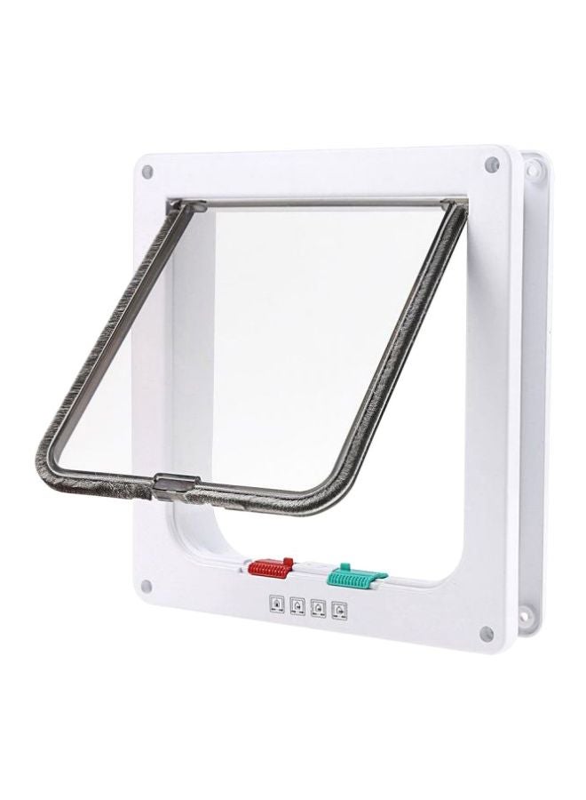 4-Way Locking Wall Mount Door Flap White/Black/Red