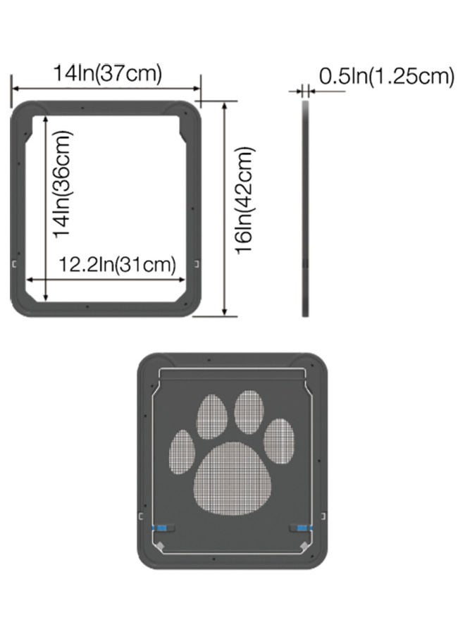 Pet Screen Door Black 42x37cm