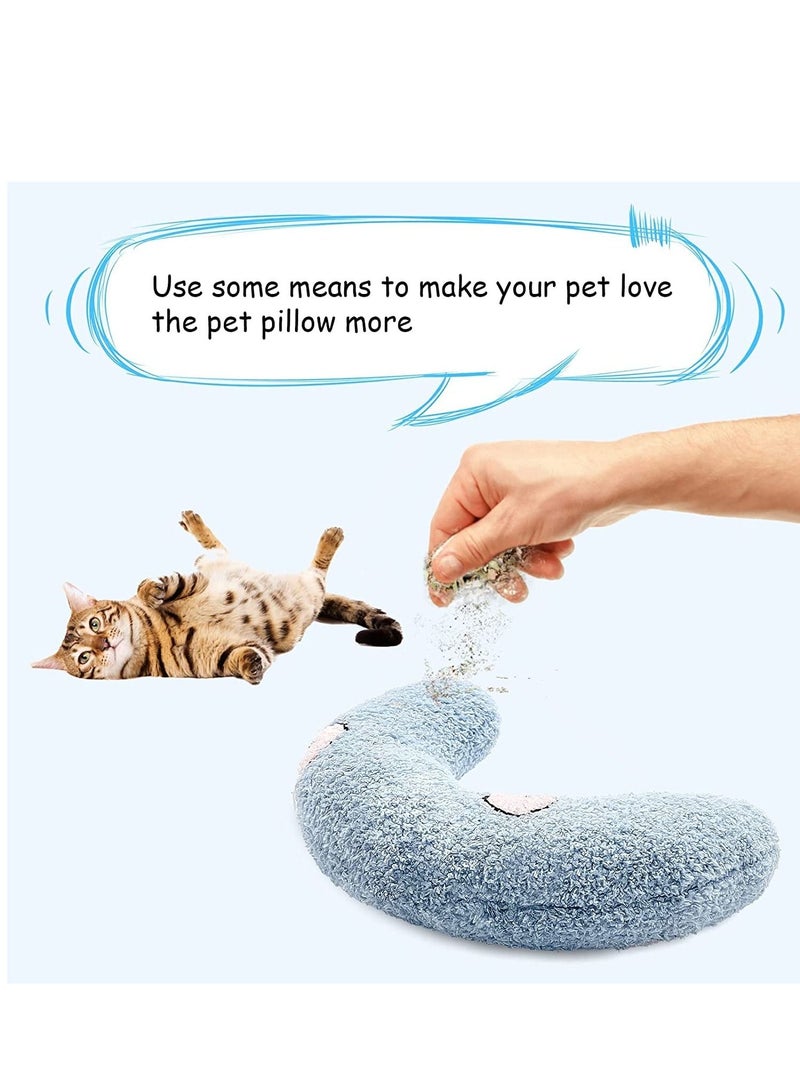 Pillow for Cats Ultra Soft Fluffy Pet Calming Toy Half Donut Cuddler Deep Sleep U-Shaped Accompanying Small Pillow, Protect Pet's Cervical Spine for Joint Relief Sleeping Improve Machine Washable