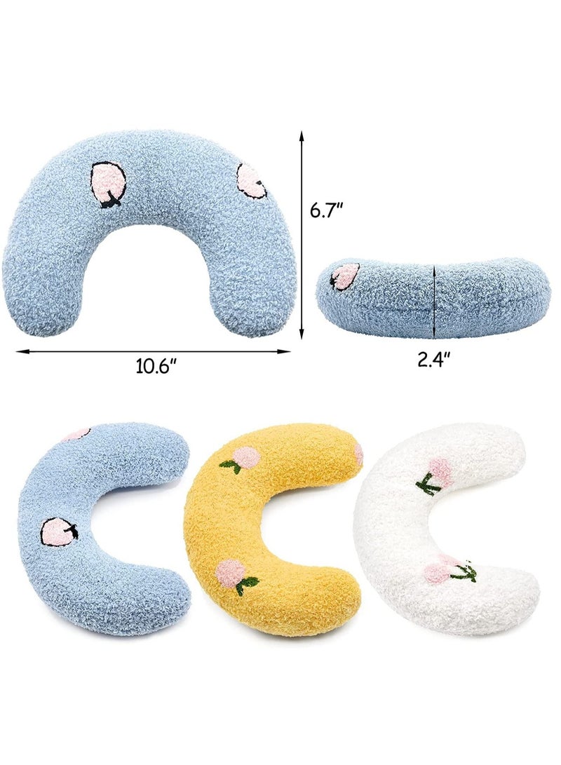 Pillow for Cats Ultra Soft Fluffy Pet Calming Toy Half Donut Cuddler Deep Sleep U-Shaped Accompanying Small Pillow, Protect Pet's Cervical Spine for Joint Relief Sleeping Improve Machine Washable