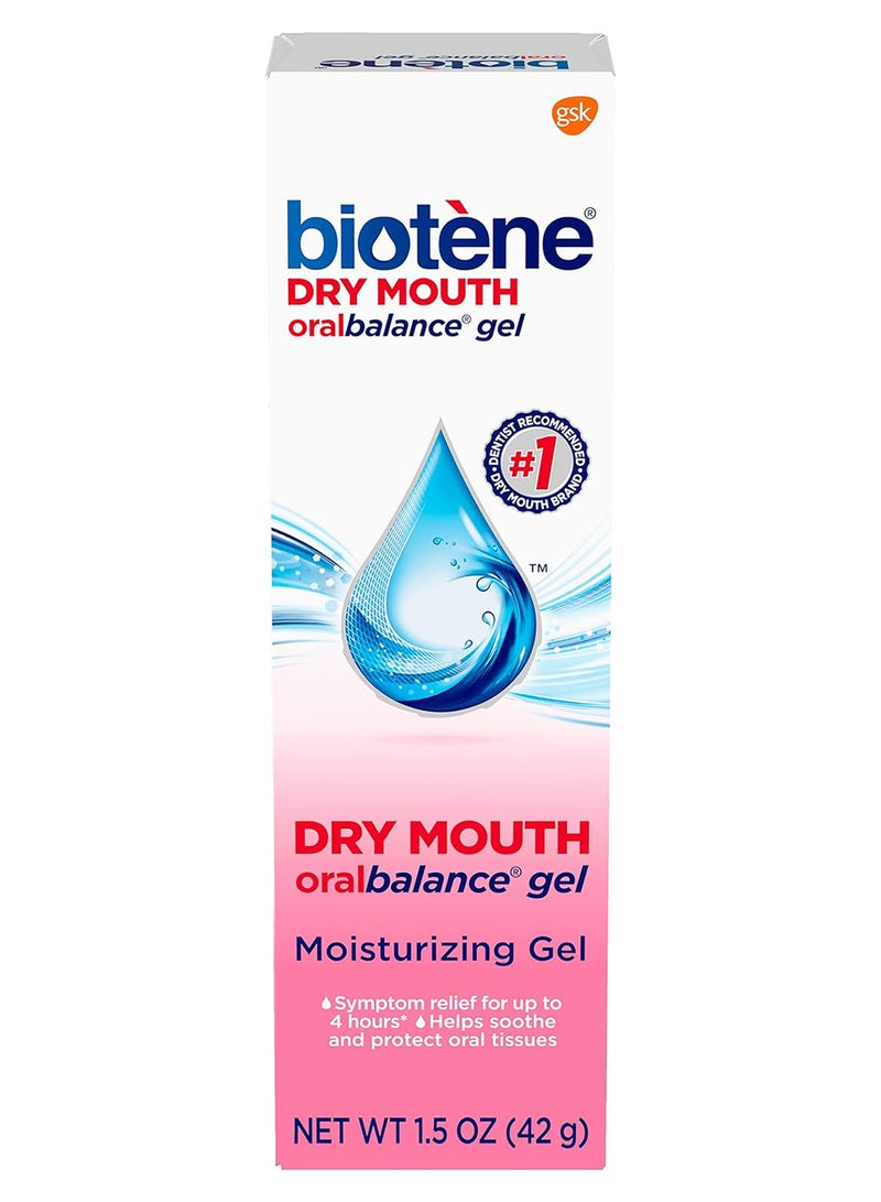 Oral Balance Moisturizing Gel, Alcohol Free Gel and Dry Mouth Gel, Flavor Free, 1.5 Oz