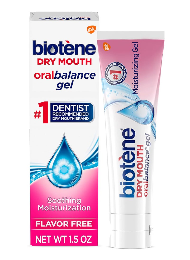 Oral Balance Moisturizing Gel, Alcohol Free Gel and Dry Mouth Gel, Flavor Free, 1.5 Oz