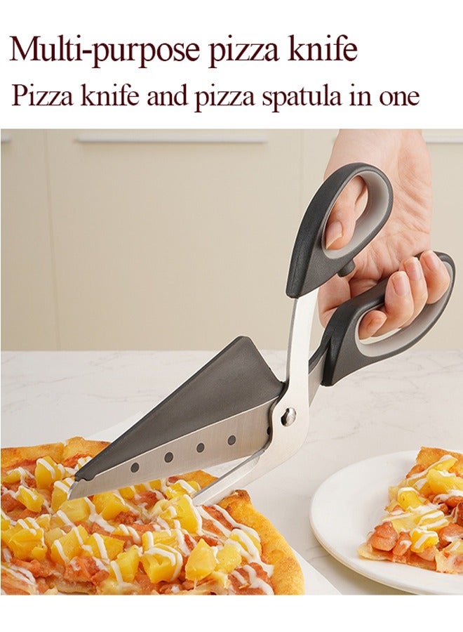 Stainless steel pizza scissors pizza spatula 2-in-1, removable pizza tool