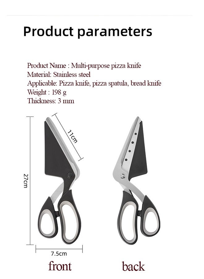 Stainless steel pizza scissors pizza spatula 2-in-1, removable pizza tool