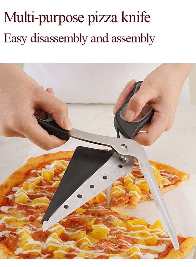 Stainless steel pizza scissors pizza spatula 2-in-1, removable pizza tool