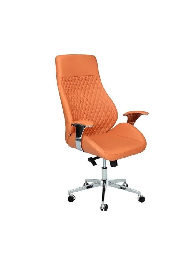 Executive Ergonomic Office Chair MH-766, Computer Desk Chair, PU Leather, Steel Structure, Smooth lumbar support with adjustable Height, Earthy yellow.