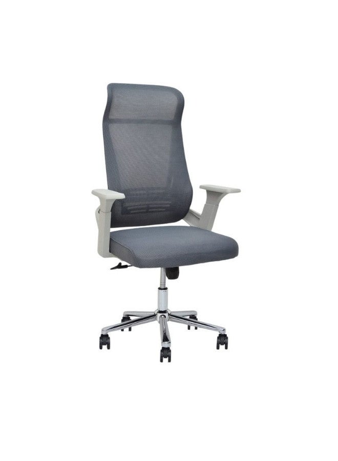 Ergonomic Office Chair GREY for Home Executive Computer Chair Wide Seat With Large Headrest Modern Desk Chair Lumbar Support Adjustable Armrests