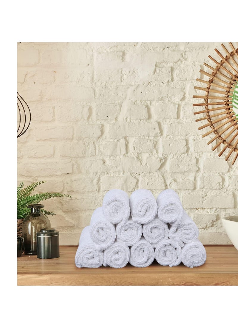 Utopia Towels 12 Pack Premium Wash Cloths Set (12 x 12 Inches) 100% Cotton Ring Spun, Highly Absorbent and Soft Feel Washcloths for Bathroom, Spa, Gym, and Face Towel (White)