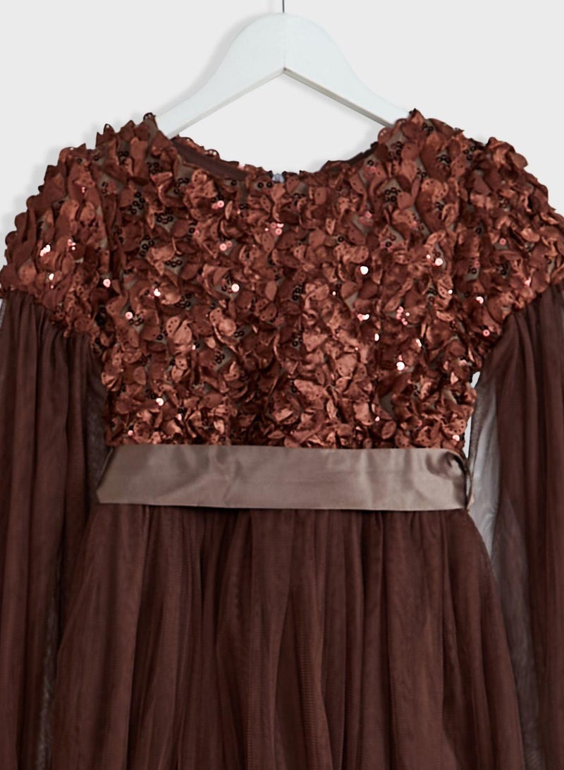 Sequin Bodice Tulle Dress